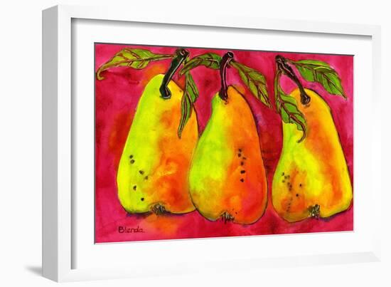 Hot Pink Pear Art-Blenda Tyvoll-Framed Art Print