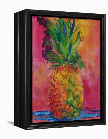 Hot Pink Pineapple-Blenda Tyvoll-Framed Stretched Canvas