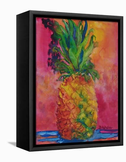 Hot Pink Pineapple-Blenda Tyvoll-Framed Stretched Canvas