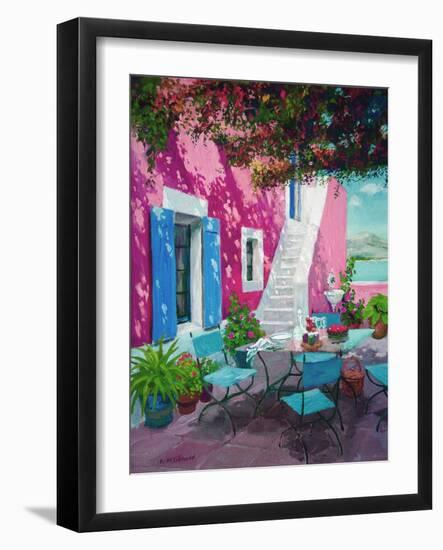 Hot Pink Terrace (Oil on Board)-William Ireland-Framed Giclee Print