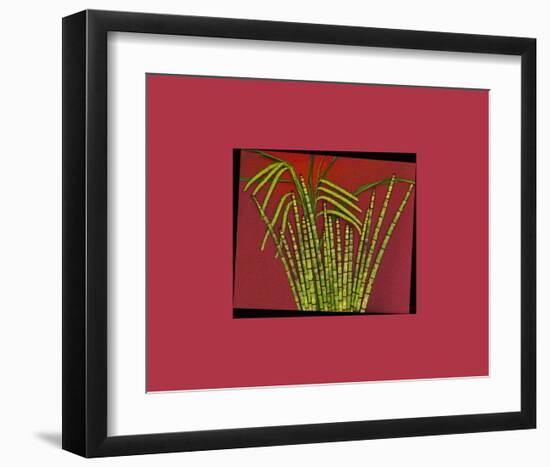 Hot pink tropical Grass-null-Framed Art Print