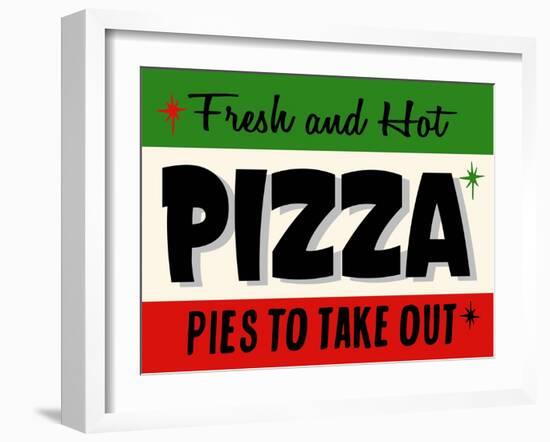 Hot Pizza Horiz-Retroplanet-Framed Giclee Print