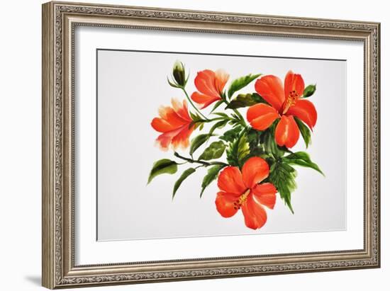 Hot Red Hibiscus-Surovtseva-Framed Art Print