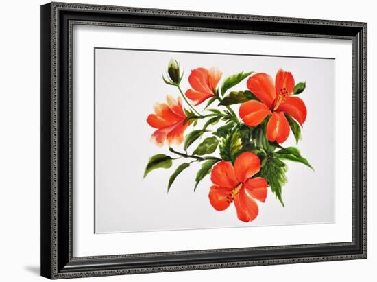 Hot Red Hibiscus-Surovtseva-Framed Art Print