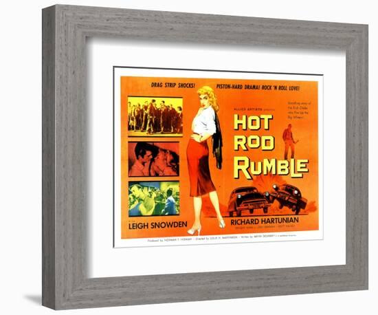 Hot Rod Rumble, UK Movie Poster, 1957-null-Framed Art Print