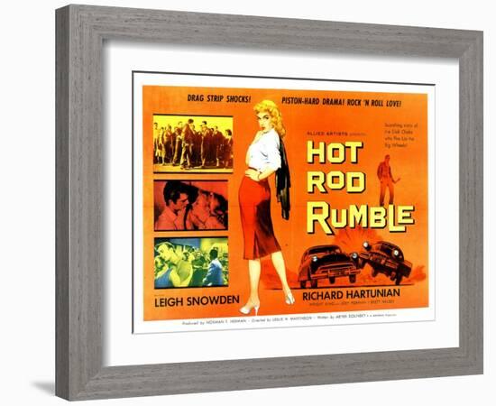 Hot Rod Rumble, UK Movie Poster, 1957-null-Framed Art Print