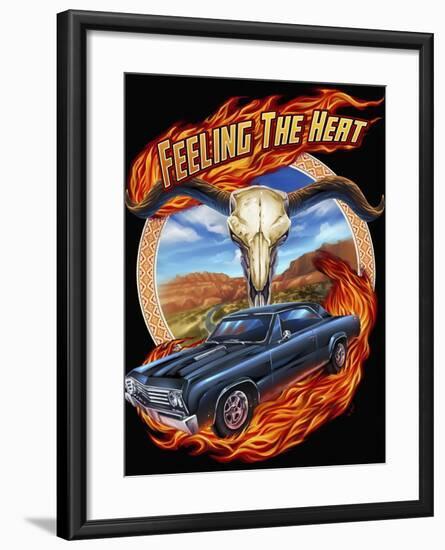 Hot Rod Steer Skull Illustration-FlyLand Designs-Framed Giclee Print