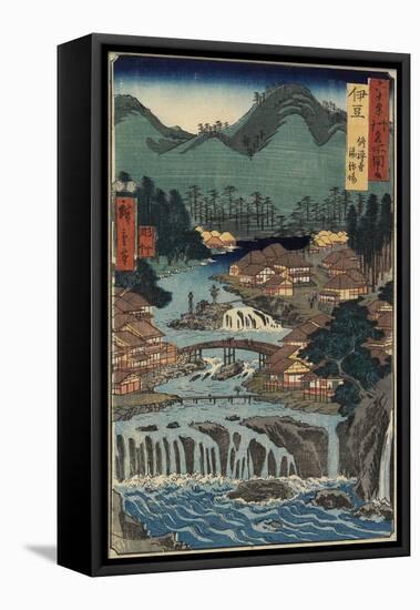 Hot Springs at Shuzenji, Izu Province, August 1853-Utagawa Hiroshige-Framed Premier Image Canvas