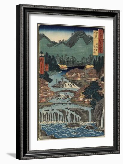 Hot Springs at Shuzenji, Izu Province, August 1853-Utagawa Hiroshige-Framed Giclee Print