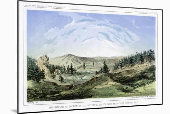 Hot Springs at their Source in Lou Lou Fork, Bitterroot Mountains, Montana, USA, 1856-John Mix Stanley-Mounted Giclee Print