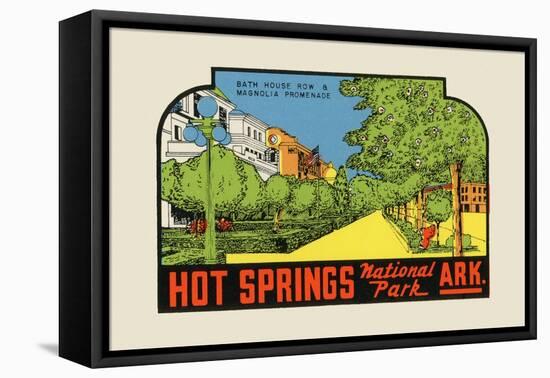 Hot Springs National Park, Arkansas - Bath House Row - Vintage Advertisement-Lantern Press-Framed Stretched Canvas