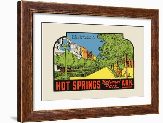 Hot Springs National Park, Arkansas - Bath House Row - Vintage Advertisement-Lantern Press-Framed Art Print