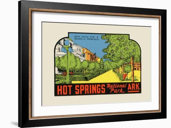 Hot Springs National Park, Arkansas - Bath House Row - Vintage Advertisement-Lantern Press-Framed Art Print