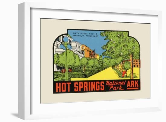 Hot Springs National Park, Arkansas - Bath House Row - Vintage Advertisement-Lantern Press-Framed Art Print