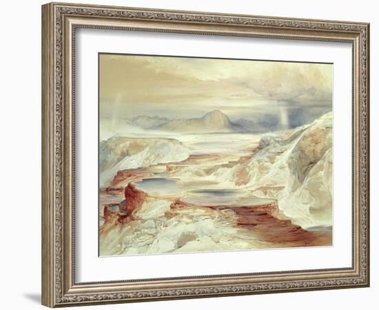 Hot Springs of Gardiner's River, Yellowstone, 1872 (W/C on Paper)-Thomas Moran-Framed Giclee Print