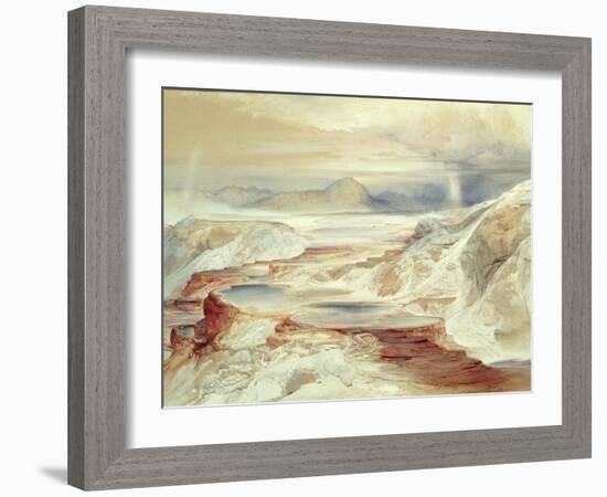 Hot Springs of Gardiner's River, Yellowstone, 1872 (W/C on Paper)-Thomas Moran-Framed Giclee Print