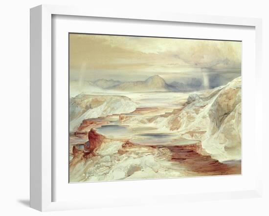 Hot Springs of Gardiner's River, Yellowstone, 1872 (W/C on Paper)-Thomas Moran-Framed Giclee Print