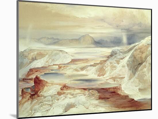 Hot Springs of Gardiner's River, Yellowstone, 1872 (W/C on Paper)-Thomas Moran-Mounted Giclee Print