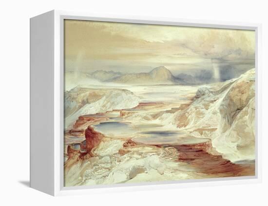 Hot Springs of Gardiner's River, Yellowstone, 1872 (W/C on Paper)-Thomas Moran-Framed Premier Image Canvas