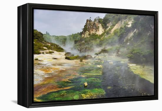 Hot Springs, Waimangu Volcanic Valley, Rotorua, Bay of Plenty, North Island, New Zealand-Rainer Mirau-Framed Premier Image Canvas