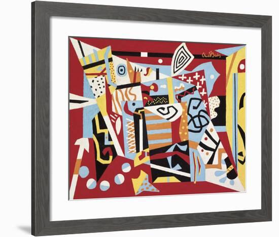 Hot Still-Scape for Six Colors - 7th Avenue Style, 1940-Stuart Davis-Framed Art Print