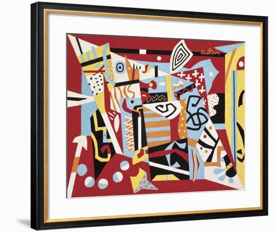 Hot Still-Scape for Six Colors - 7th Avenue Style, 1940-Stuart Davis-Framed Art Print