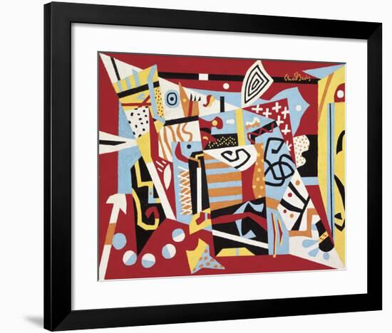 Hot Still-Scape for Six Colors - 7th Avenue Style, 1940-Stuart Davis-Framed Art Print