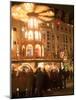 Hot Wine (Gluhwein) Stall With Nativity Scene on Roof at Christmas Market, Dresden, Germany-Richard Nebesky-Mounted Photographic Print