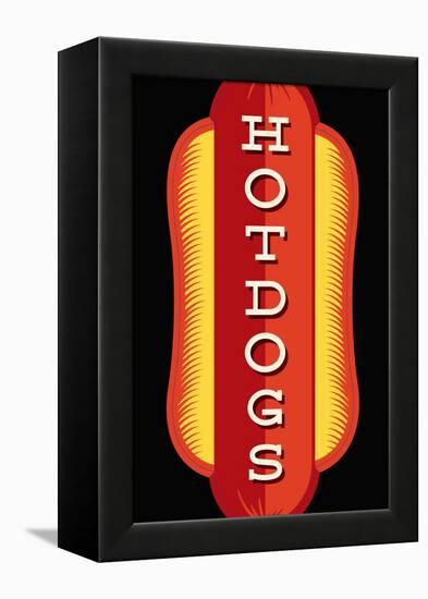 Hotdogs in Black-JJ Brando-Framed Stretched Canvas