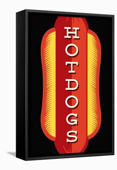 Hotdogs in Black-JJ Brando-Framed Stretched Canvas