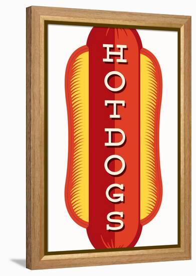 Hotdogs-JJ Brando-Framed Stretched Canvas