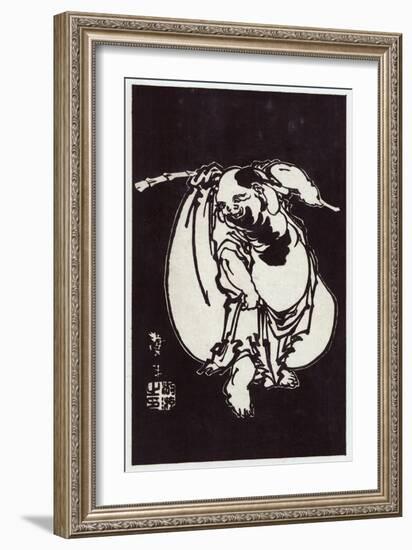 Hotei, Japanese Wood-Cut Print-Lantern Press-Framed Art Print