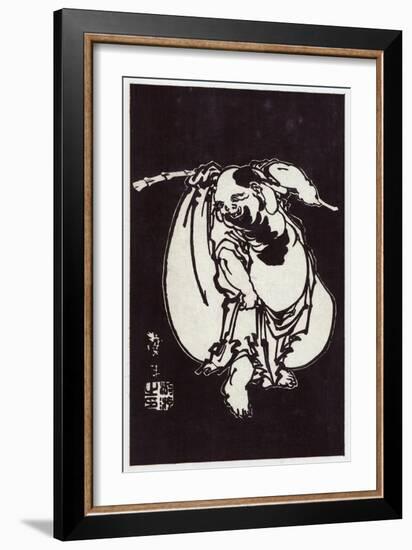 Hotei, Japanese Wood-Cut Print-Lantern Press-Framed Art Print