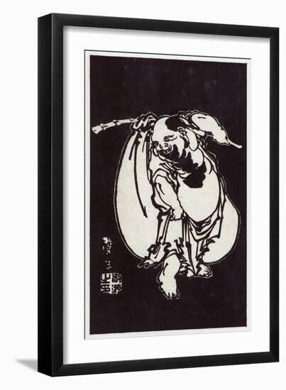 Hotei, Japanese Wood-Cut Print-Lantern Press-Framed Art Print