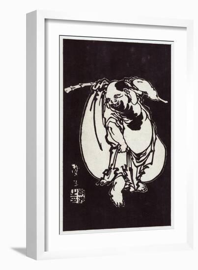 Hotei, Japanese Wood-Cut Print-Lantern Press-Framed Art Print