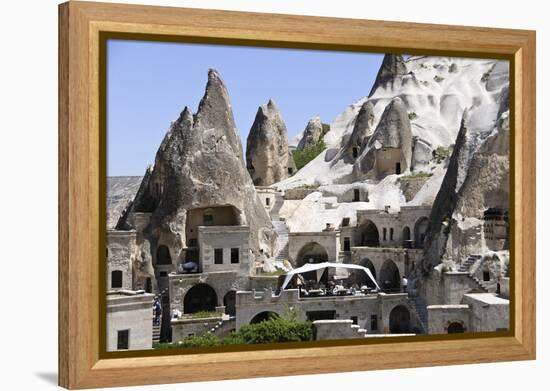Hotel and Rock Formations, Goreme Town, Cappadocia, Turkey-Matt Freedman-Framed Premier Image Canvas