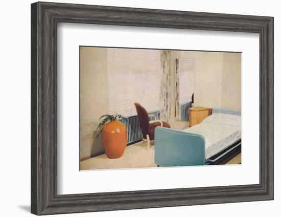 'Hotel bedroom', 1940-Unknown-Framed Photographic Print