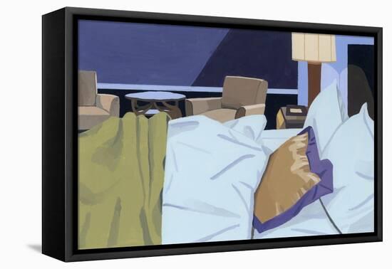 Hotel, Bedroom, 2016 (Painting)-Hiroyuki Izutsu-Framed Premier Image Canvas