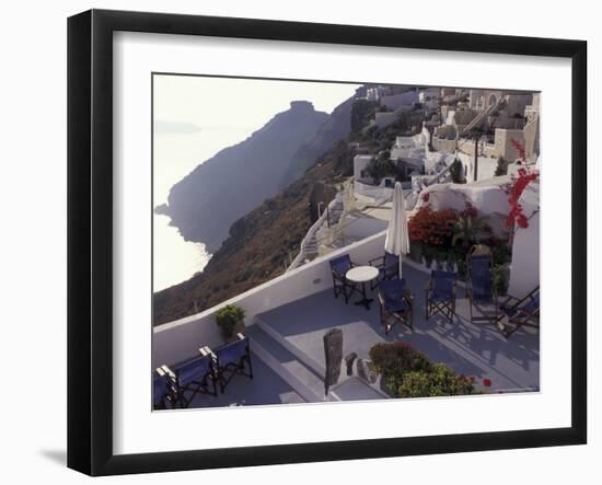 Hotel Between Fira and Imerovigli, Greece-Connie Ricca-Framed Photographic Print