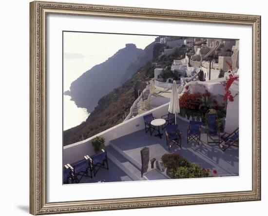 Hotel Between Fira and Imerovigli, Greece-Connie Ricca-Framed Photographic Print