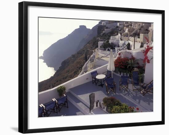 Hotel Between Fira and Imerovigli, Greece-Connie Ricca-Framed Photographic Print