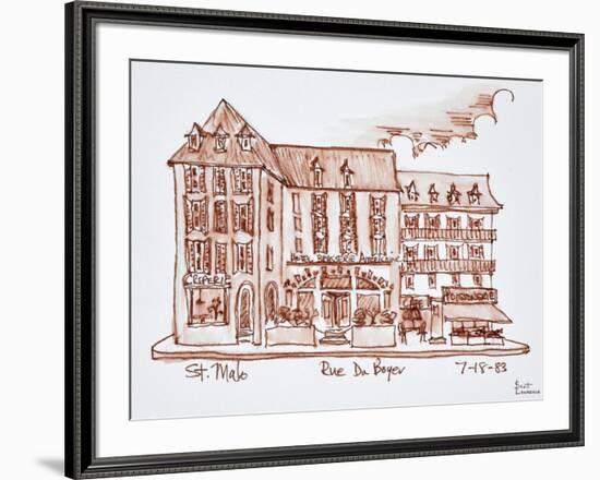 Hotel Brasserie Armoricaine along Rue du Boyer, St. Malo, Brittany, France.-Richard Lawrence-Framed Photographic Print