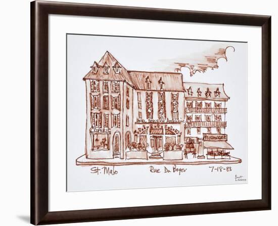 Hotel Brasserie Armoricaine along Rue du Boyer, St. Malo, Brittany, France.-Richard Lawrence-Framed Photographic Print