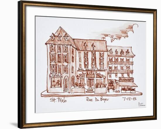 Hotel Brasserie Armoricaine along Rue du Boyer, St. Malo, Brittany, France.-Richard Lawrence-Framed Photographic Print
