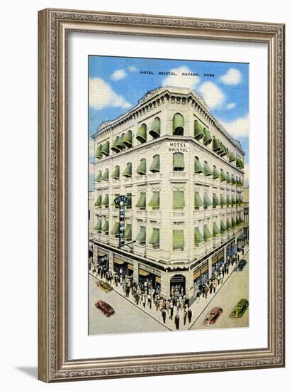 Hotel Bristol, Havana, Cuba-Curt Teich & Company-Framed Art Print