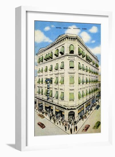 Hotel Bristol, Havana, Cuba-Curt Teich & Company-Framed Art Print