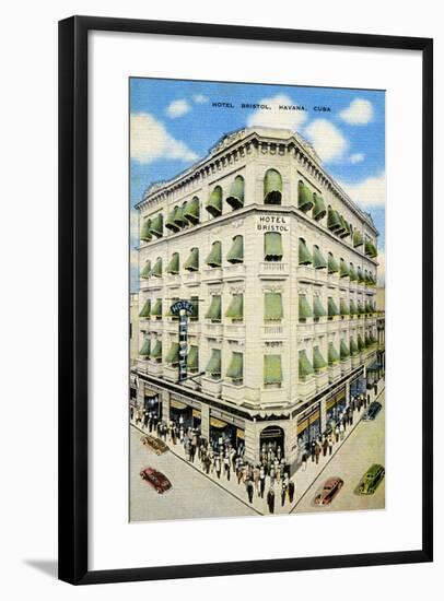 Hotel Bristol, Havana, Cuba-Curt Teich & Company-Framed Art Print