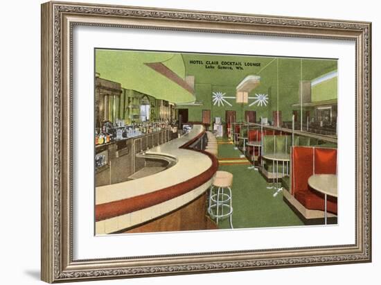 Hotel Clair Cocktail Lounge, Lake Geneva, Wisconsin-null-Framed Art Print