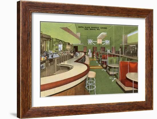 Hotel Clair Cocktail Lounge, Lake Geneva, Wisconsin-null-Framed Art Print