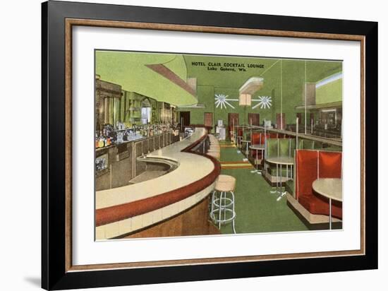 Hotel Clair Cocktail Lounge, Lake Geneva, Wisconsin-null-Framed Art Print